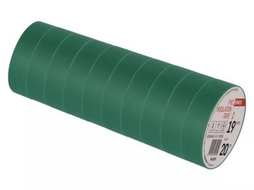 PVC izolacijski trak 20 m 19 mm / 0,13 mm zelen 10 kosov