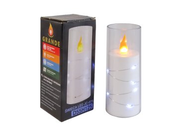 Dekorativna LED sveča z učinkom plamena JC-073 55x125 mm bela