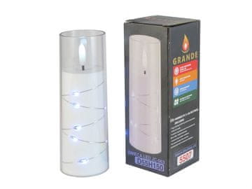 Dekorativna LED sveča z učinkom plamena JC-063 55x150 mm bela
