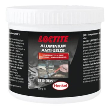 Loctite LB 8150 400 g Mazalna pasta proti zatikanju na osnovi srebra, aluminija, nafte, grafita in EP dodatkov, do 900 °C, preprečuje zatikanje in lepljenje komponent