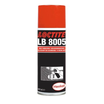 Loctite LB 8005 400 ml prozorna rumena mast za pogonske jermene (V-jermene), za vse tipe, poveča vlečno silo, preprečuje zdrs, obnovi mazanje jermena, preprečuje razpoke