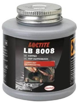 Loctite LB 8008 C5-A 113 g Mazalna pasta proti zatikanju, ki se nanaša s čopičem, z bakrenimi in grafitnimi delci, preprečuje zatikanje vijakov, matic, cevi, do +980 °C, ščiti pred korozijo in zatikanjem