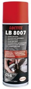 Loctite LB 8007 400 ml mazalna pasta proti zatikanju v aerosolu z bakrenimi in grafitnimi delci, preprečuje zatikanje vijakov, matic, cevi, do +980 °C, ščiti pred korozijo in zatikanjem