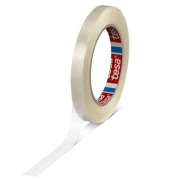 Tesa Pakirni trak z nitmi 50 m x 19 mm bel za paletiranje, vezanje in pritrjevanje tovora, vzdržljiv, močan