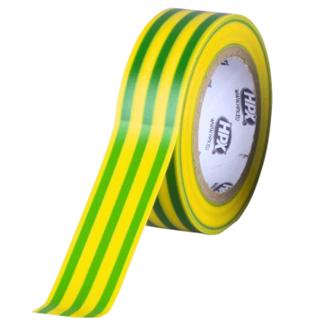 HPX PVC VDE izolacijski trak 19 mm x 20 m rumeno-zelen, za popravilo izolacijskih sistemov, enostaven za uporabo, temperaturno odporen