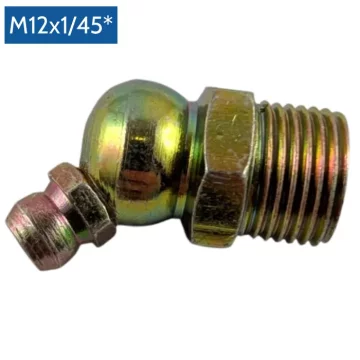 IB Mazalna cev M12×1/45°, kotna mazalna cev, mazalna točka za ležaje in zatiče, združljiva z ročnimi in pnevmatskimi mazalnimi pištolami