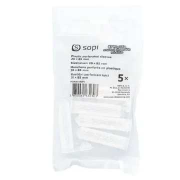 OPI SOPI perforirane plastične tulke 20 × 85 mm, 5 kosov, tulke za injekcijsko smolo, sidranje v votle bloke in perforirane opeke, mrežaste tulke za votle podlage, vgradnja v votle podlage