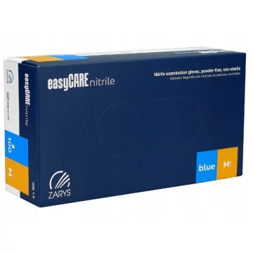ZARYS Nitrilne rokavice brez pudra, modre, velikost M, 100 kosov, easyCARE, diagnostične, klorirane v notranjosti