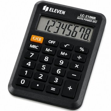 Eleven LC-210NR 8-mestni črni žepni kalkulator