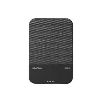 DE Native Union (Re)Classic prenosna baterija - magnetna prenosna baterija s kapaciteto 10000 mAh, združljiva z MagSafe in Qi2, USB-C - priložen 15 cm kabel USB-C (črna)