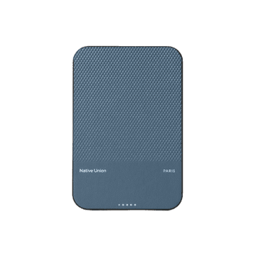 DE Native Union (Re)Classic Qi2 prenosna baterija - magnetna prenosna baterija s kapaciteto 5000 mAh, združljiva z MagSafe in Qi2, 15 cm USB-C - priložen kabel USB-C (modro modra)