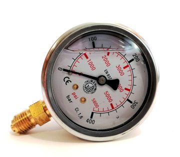 Gel manometer 0-400 barov, stranski izhod 1/4"