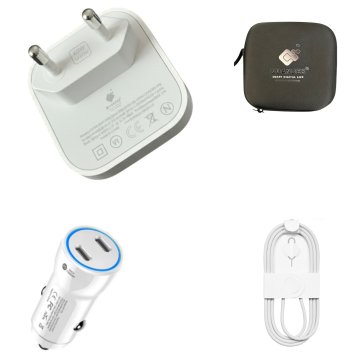 Komplet za polnjenje USB-C 40W 60W z 1m kablom tipa CC, dvojni avtomobilski adapter USB-CC 60W za iPhone 17 Pro Max 17 5G, 16 Pro Max, iPhone 15Pro, zaščitni ovitek