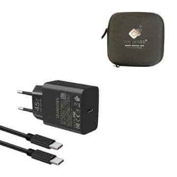 Super hitri polnilnik 45 W PD USB-C T4510, združljiv s Samsung S25, S24, S24, S23, 1,8 m kabel USB-C - C 5A, torbica za shranjevanje