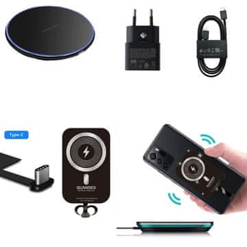 Brezžični polnilnik SlimPad QI 30W 4-v-1, napajalnik PD 25W, sprejemnik tipa C 10W