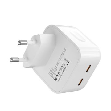 Dvojni hitri polnilnik USB-C 40W, združljiv z iPhone 16e brez kabla
