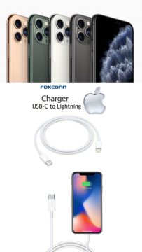 Foxconn iPhone 11 Pro, Max iOS 13 podatkovni kabel, 2 kosa.