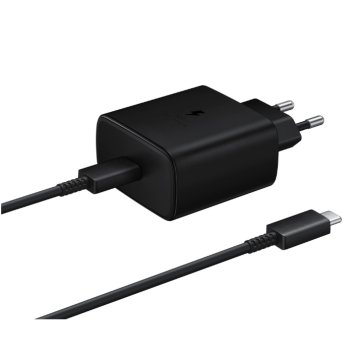 OEM 45W hitri polnilnik z 1-metrskim kablom USB-C, združljiv z napravami Samsung, črne barve