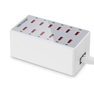 Pametna polnilna postaja Fast 60W z ventilatorjem, 12 USB vhodov 5V 20A