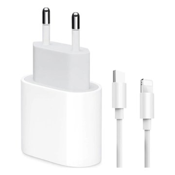 Komplet hitrega polnilnika 18W USB-C in kabla Lightning USB-C, združljiv z Apple iPhone 11 / 11 Pro / 11 Pro Max / XS Max / XS / X / XR / 8 / 8 Plus, bele barve