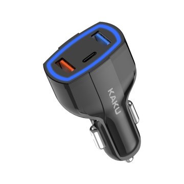 OEM Avtomobilski polnilnik Qualcomm Quick Charge 3.0 20W z 2 USB vhodoma in 1 Type-C vhodom, črne barve