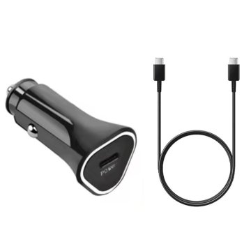 Komplet avtomobilskega polnilnika PD 25W za Samsung S20, S21, S22 Ultra, kabel USB-C 3A 1 m