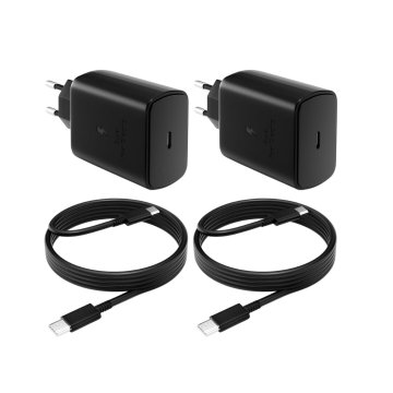 45W USB C PD polnilniki za telefone s kablom CC 5A 18 m črne barve 2 kosa