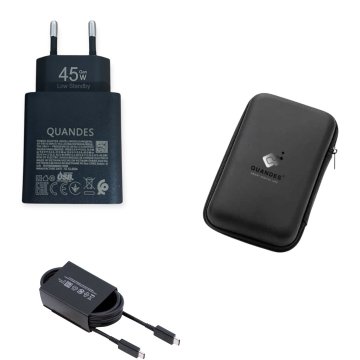 Super hitri polnilnik 45 W PD USB-C T4510, združljiv s Samsung S25, S24, S24 Ultra, 1,8 m podatkovni kabel - C 5A, torbica za shranjevanje EVA, 1 kos