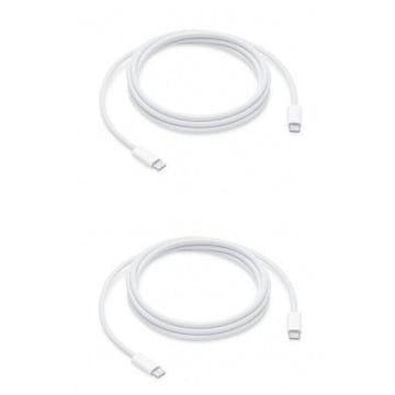 Podatkovni kabel USB-C na C za hitro polnjenje, 2 m, 240 W, pleten, združljiv z iPhone 15 Pro / 15 Pro Max / iPad Pro 2020, MacBook Pro, 2 kosa