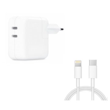 Komplet hitrega polnilnika USB-C 50W in kabel USB-C Lightning 2 m za iPhone 14, 13, 12, 11 Pro Max