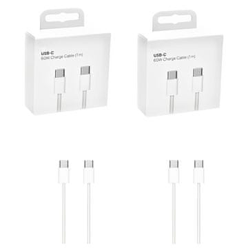 Polnilni in podatkovni kabel, združljiv z iPhone 16 / 16 Plus / 16 Pro / 16 Pro Max 60W 1 m USB C 2 kosa