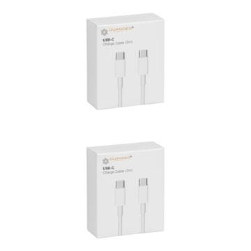 Podatkovni kabel, združljiv z iPhone 16, 15, 15 Pro, 16 Pro, 16 Pro Max, Type-C na Type-C, 2 m, 67 W, 2 kosa
