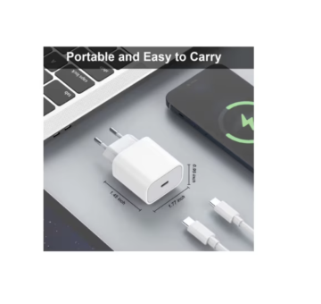 Komplet za hitro polnjenje 20 W in 2 m kabel USB-C, združljiv z iPhone 15 Pro, Max, iPad 2020 v razsutem stanju