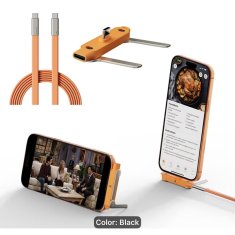 2-v-1 USB-C kabel za hitro polnjenje in prenos podatkov s stojalom 240 W 1,2 m, združljiv z Lightning PD, 2-pakiranje
