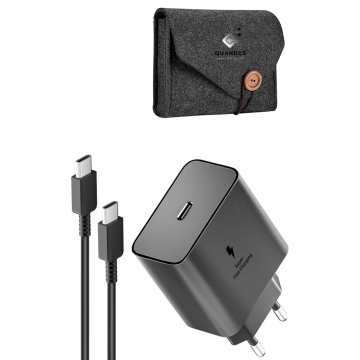 Stenski polnilnik GaN 55W T4510 s 5A USB-C kablom 1,8 m in etuijem