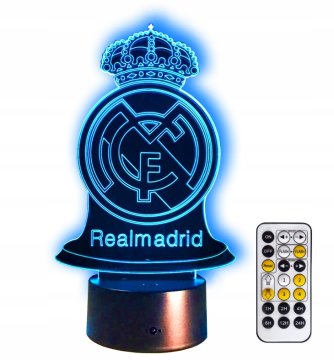 Chloé REAL MADRID 3D LED NOČNA LUČKA DARILO + DALJINSKI UPRAVLJALNIK