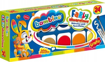 BAMBINO AKVARELNE BARVE 24+ neprozorno bele
