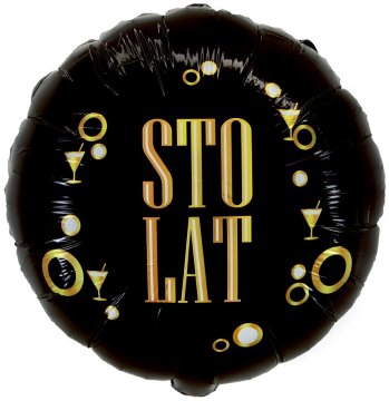 GoDan Rojstnodnevni folijski balon Happy Birthday črno-zlat 45 cm