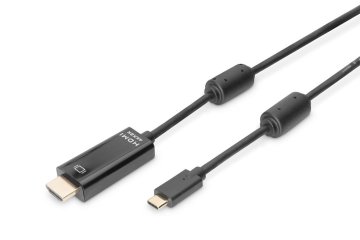Digitus USB 3.1 Gen 1 SuperSpeed+ adapterski kabel USB C/HDMI M/M črne barve 5 m