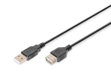 Digitus Podaljševalni kabel USB 2.0 A/M - A/F, 3,0 m, črne barve