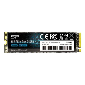 Silicon Power A60 SSD 512GB PCIe Gen3x4 NVMe (2200/1600 MB/s) 2280