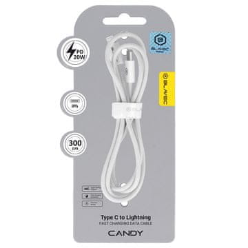 BLAVEC Candy pleten kabel USB-C - Lightning PD 20W 2.4A 3 m Apple CarPlay CCA-CL24W30 bel