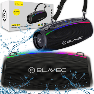 BLAVEC WS-02 Bassbox 120W brezžični Bluetooth zvočnik TWS WS02-B črne barve