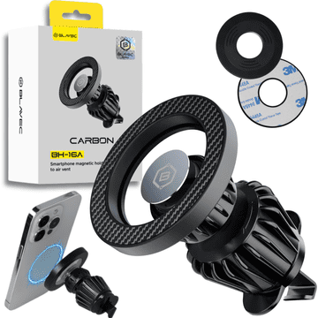BLAVEC Magnetni nosilec za avto BH-16A Carbon MagSafe masko (BH16AC-MAVB) črne barve