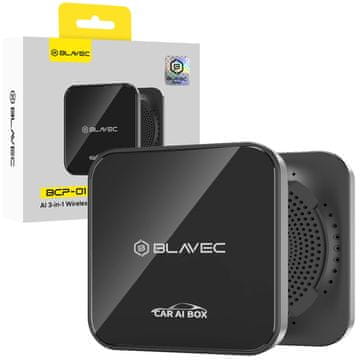 BLAVEC AI BOX BCP-01 Bluetooth Wi-Fi CarPlay Android Auto brezžični adapterji USB na Type-C in Type-C na Type-C (CPAABCP01-BWB) črne barve