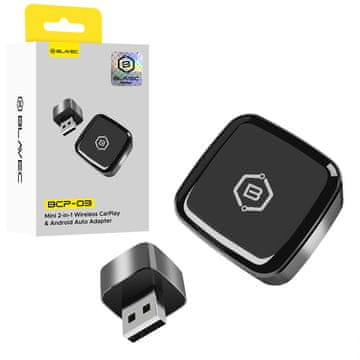 BLAVEC BCP-03 Bluetooth Wi-Fi USB CarPlay Android Auto brezžični adapter s Type-C adapterjem (CPAABCP03-BWUB) črne barve