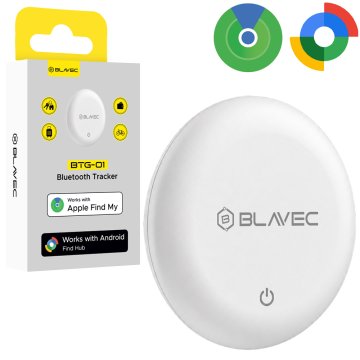 BLAVEC GPS sledilnik Bluetooth Tag BTG-01 z dvojnim zaklepom Apple in Android BTBTG01-W bele barve