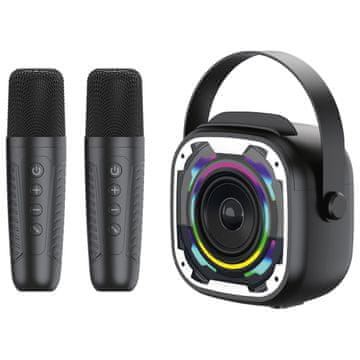BLAVEC WS-08 Karaoke Idol 8W brezžični Bluetooth zvočnik z 2 mikrofonoma (WS08-2MB) črne barve
