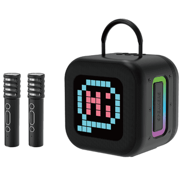 BLAVEC WS-09 Karaoke Fun 10W brezžični Bluetooth zvočnik z 2 mikrofonoma in zaslonom WS09-2MB črne barve