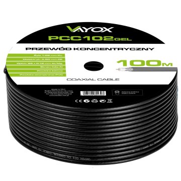 Vayox PCC102GEL-100 gel koaksialni kabel, 100 m zvitek